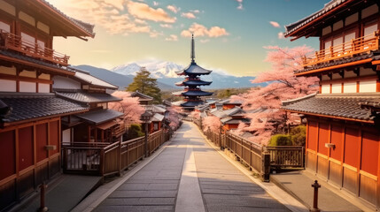 Obraz premium Background concept for travel in Japan, Travel concept.