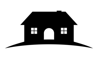 building home silhouette logo vector