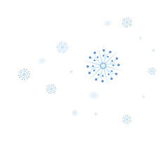Naklejka premium Digital png illustration of different blue snowflakes on transparent background