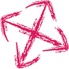 Digital png illustration of red arrows showing four directions on transparent background