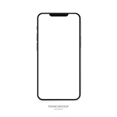 Realistic Vector Mobile Phone. Smartphone Mockup. Digital Device with blank screen isolated on white background