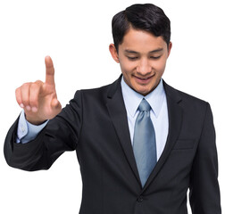 Digital png photo of biracial man on transparent background