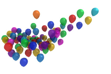 Digital png illustration of colourful balloons on transparent background