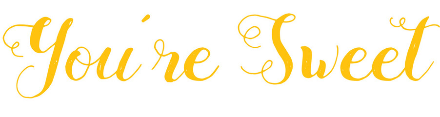 Digital png illustration of you are sweet text on transparent background
