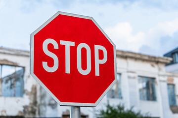 stop road sign