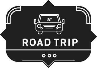 Digital png illustration of road trip text on transparent background