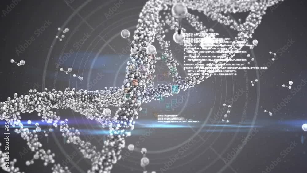 Poster animation of data processing over dna strand