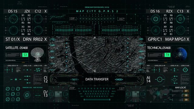 World map HUD interface display