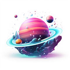 hd quality red moon planet clipart illustration vector cosmic galaxy solar system cartoon space rocket exploration ai gen 