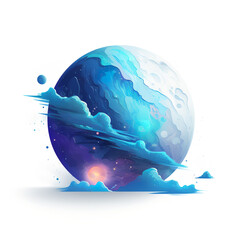 hd quality red moon planet clipart illustration vector cosmic galaxy solar system cartoon space rocket exploration ai gen 