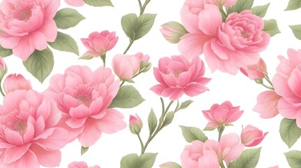 pink roses seamless pattern generative ai 