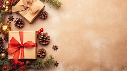 Fototapeta na wymiar Christmas background with box