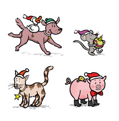 Four Christmas Animals