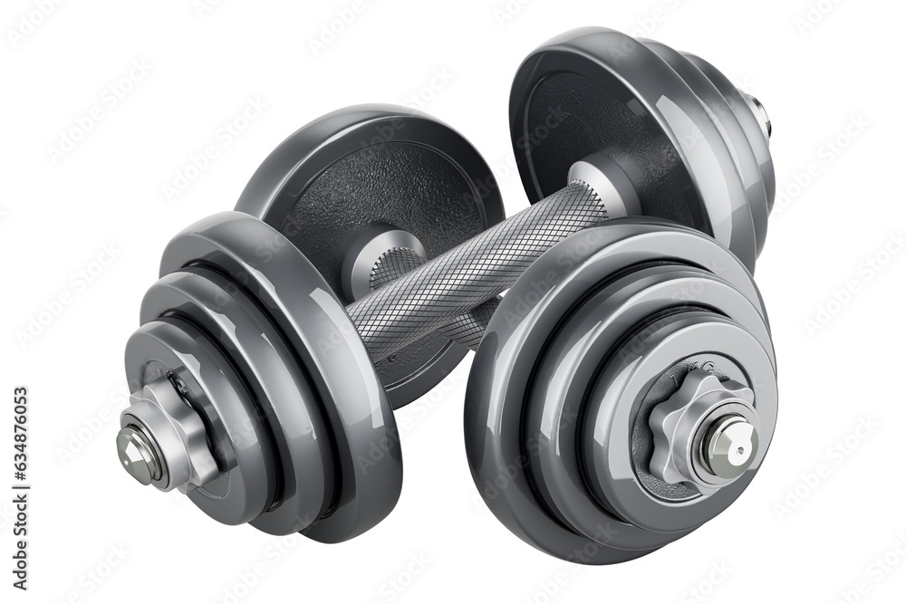 Poster dumbbells, 3d rendering isolated on transparent background