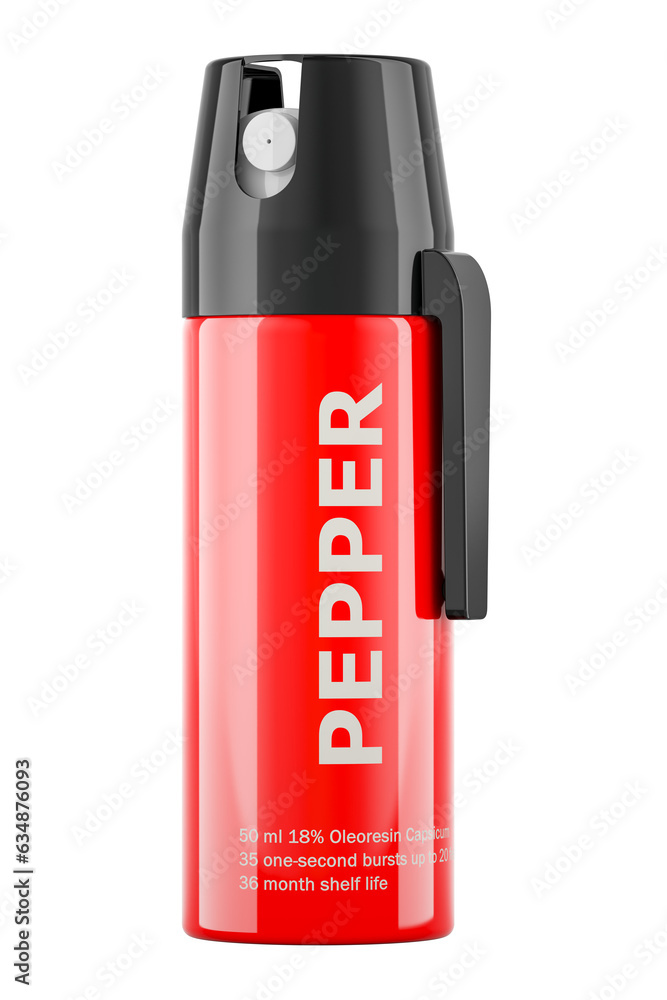 Poster red pepper spray, 3d rendering isolated on transparent background