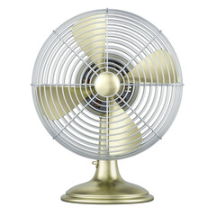 Retro Table Fan, front view. 3D rendering isolated on transparent background