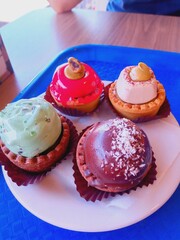 Various types of pastries. Typical Italian breakfast. Beautiful food. Fresh pastries.