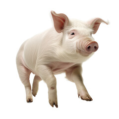 Fototapeta premium piglet, 3/4 view facing left, full body running in an Agricultural-themed, photorealistic illustration in a PNG, cutout, and isolated. generative AI
