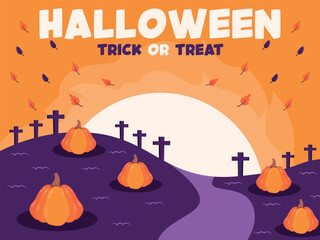 flat halloween background banner social media template