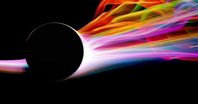 Bright and vibrant, an abstract of vivid and intense rainbow of colors flowing around a blank space. Moving spectrum of color abstract background.