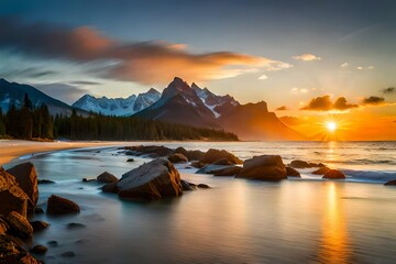 sunset in the mountains