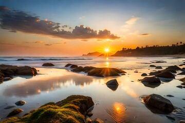 sunset over the sea