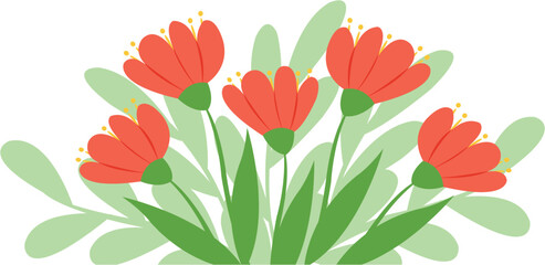 Flower bouquet illustration. Flat floral design