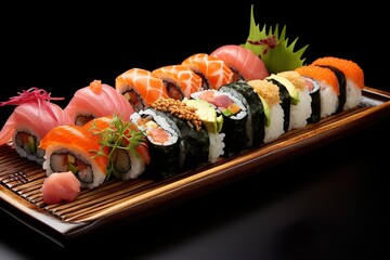 roll sushi seafood set meal fish rice japan food japanese | Generative AI