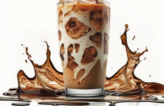 A delicious ice cream float in a glass. Generative ai