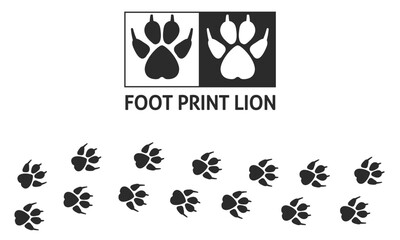 Footprints for pets.dog Footprint pattern.Cute black silhouette shape paw prints.Pet footprints.Animal footprints. Track Lion,dog,cat,silhouette illustration of footprints,vector