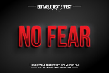 No fear 3D editable text effect template