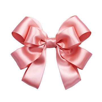 Pink bow isolated on transparent or white background
