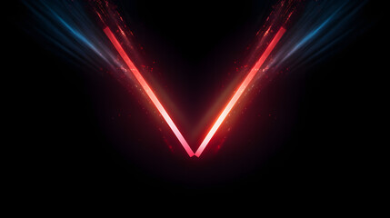 Light arrows motion effect on black background 
