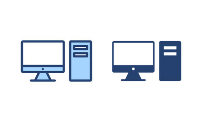 Computer icon vector. computer monitor sign and symbol