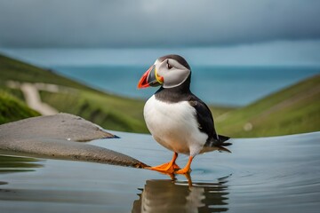 atlantic puffin or common puffin generated by al technology	
