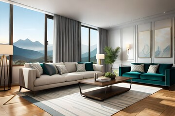 modern living room generated by al technology	