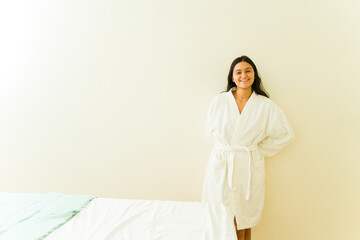 Portrait of a young woman ready for a therapy massage