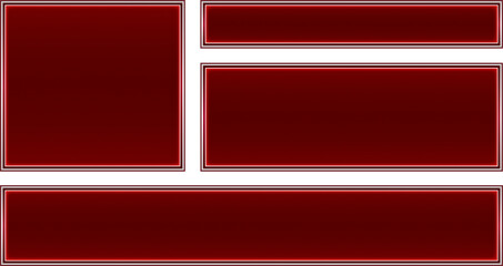 ザラついた質感のテロップフレーム_4点セット_赤