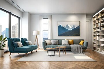 modern living room with sofa generated by al technology	