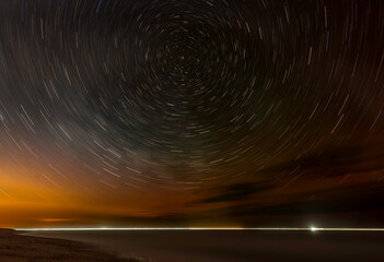 Startrail from a beach on outer Cape Cod National Seashore, made from a single long exposure shot...
