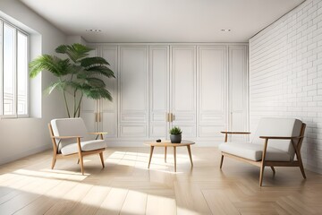 Naklejka na ściany i meble modern living room generated by al technology 