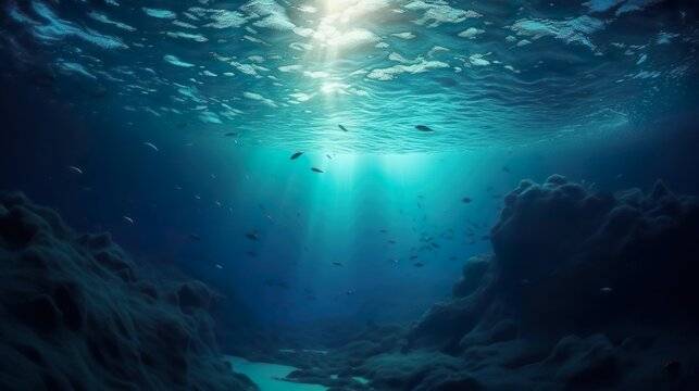 Artistic Underwater photo of waves.