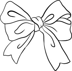 Vintage ribbon gift line art. Wedding ribbon.