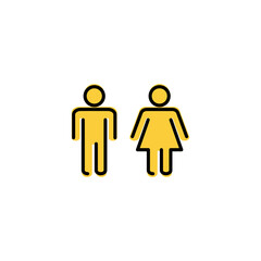 Man and woman icon vector for web and mobile app. male and female sign and symbol. Girls and boys