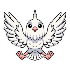 Cute albino cockatiel bird cartoon
