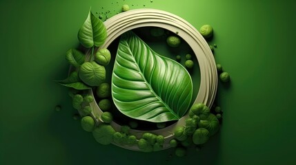 3d mockup leaf of tree and plant. Ecology, bio and natural products concept, Close up view of leaves composition, minimal style