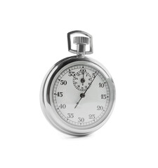Vintage timer isolated on white. Measuring tool