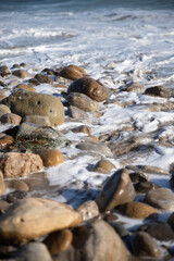 stones on the beach in california