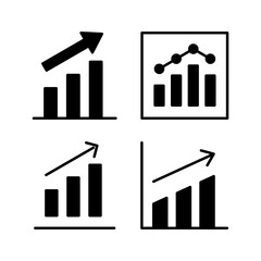 Growing graph Icon vector. Chart icon. Graph Icon