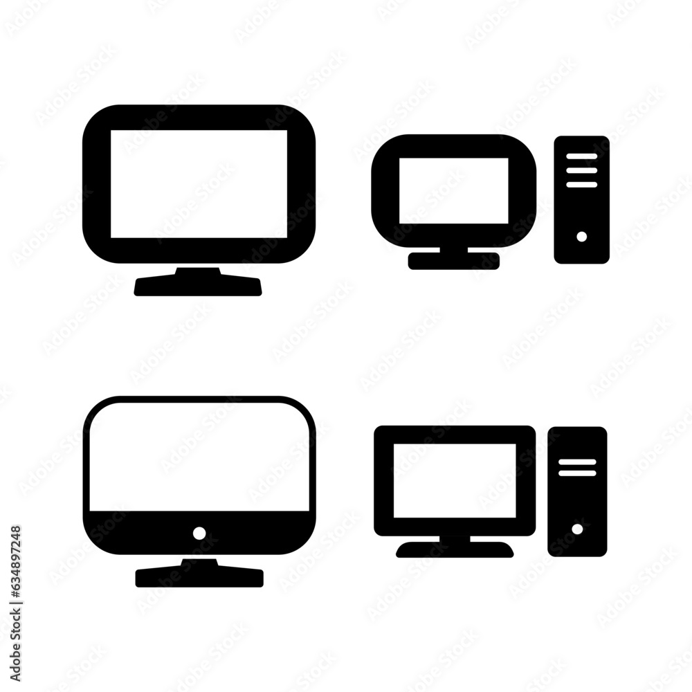 Poster computer icon vector. computer monitor icon.